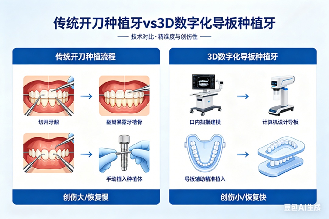 3D导板数字化种植vs传统开刀种植:选对技术让缺牙重生更精准舒适(图1) 3D导板数字化种植vs传统开刀种植:选对技术让缺牙重生更精准舒适(图1)